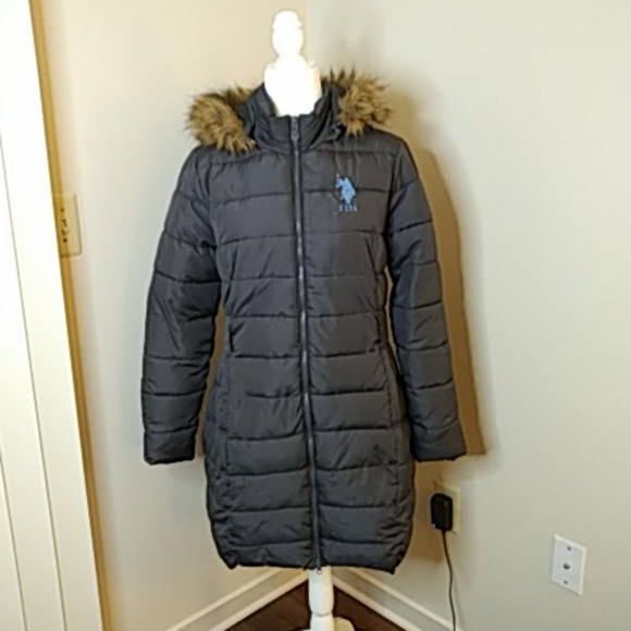 U.S. Polo Assn. Jackets & Blazers - US Polo Association Smoke Grey Puffer Coat